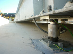 AccuWeigh canister loadcell installed on a weighbridge