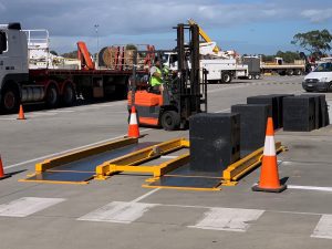 Low profile axle weigher calibration