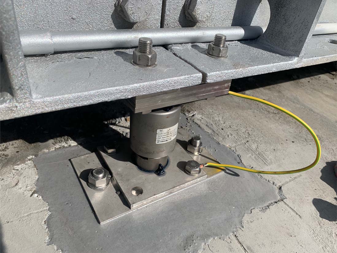 Load cell on weighbridge after repair